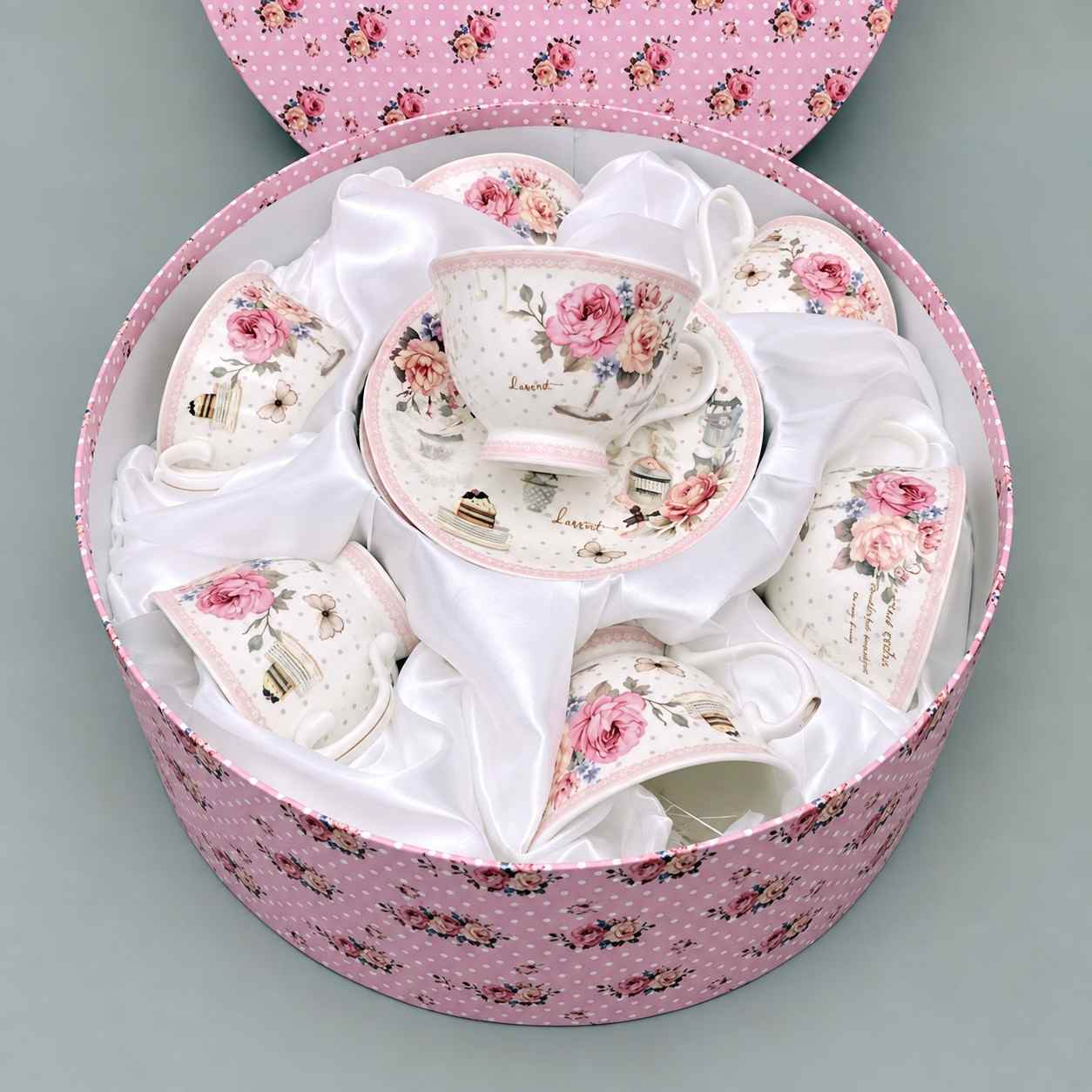 Vintage Bloom Boxed Tea Set - 6 pcs set