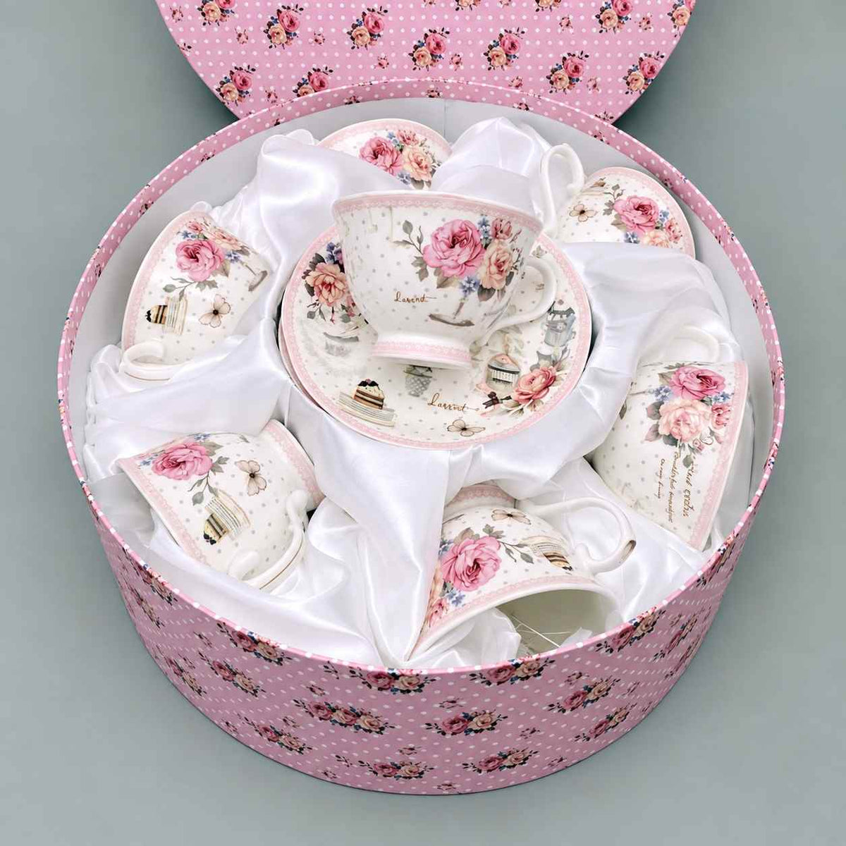 Vintage Bloom Boxed Tea Set - 6 pcs set