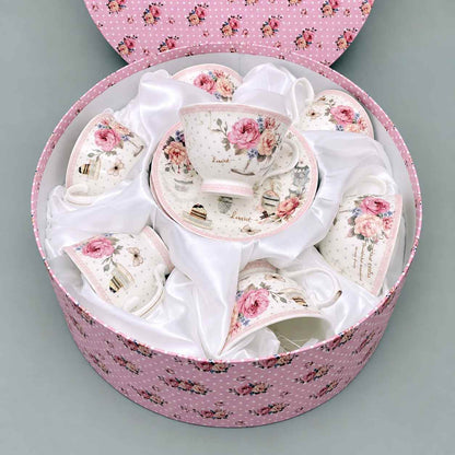 Vintage Bloom Boxed Tea Set - 6 pcs set