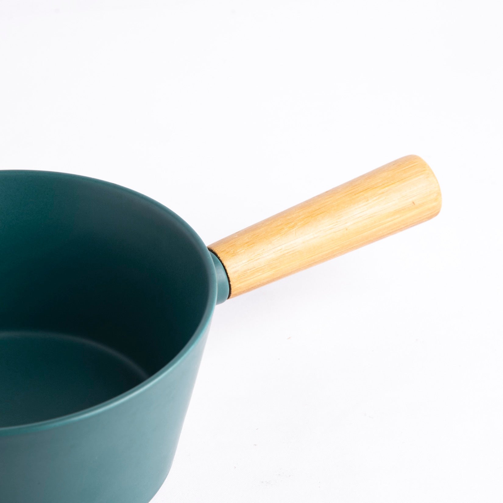 Open Pot With Wooden Handle- Green