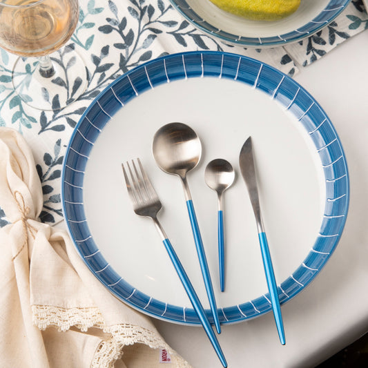 Azure Elegance Cutlery Set of 4