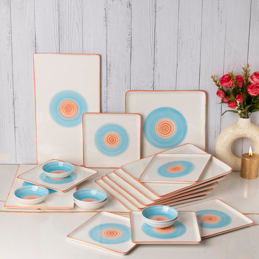 Rainbow Collection - Blue and Pink - 20 Pcs Dinner set for 6