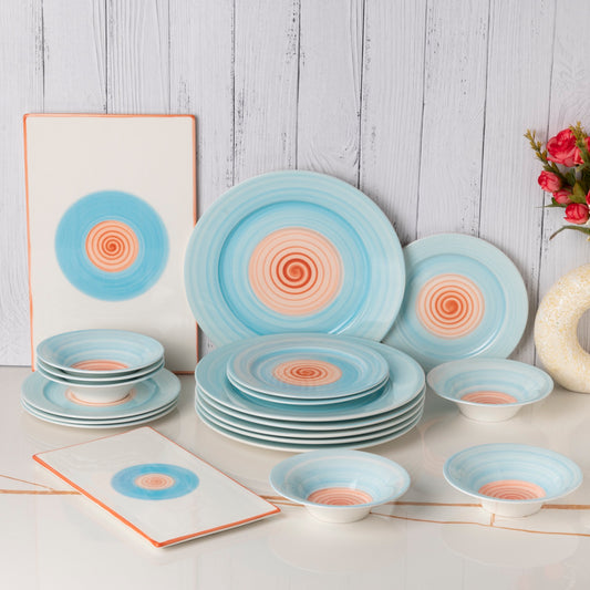 Rainbow Collection - Blue and Pink - 20 Pc Dinner set for 6