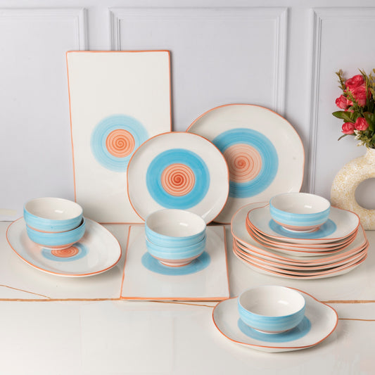 Rainbow Collection - Blue and Pink - 21 Pcs Dinner set for 6