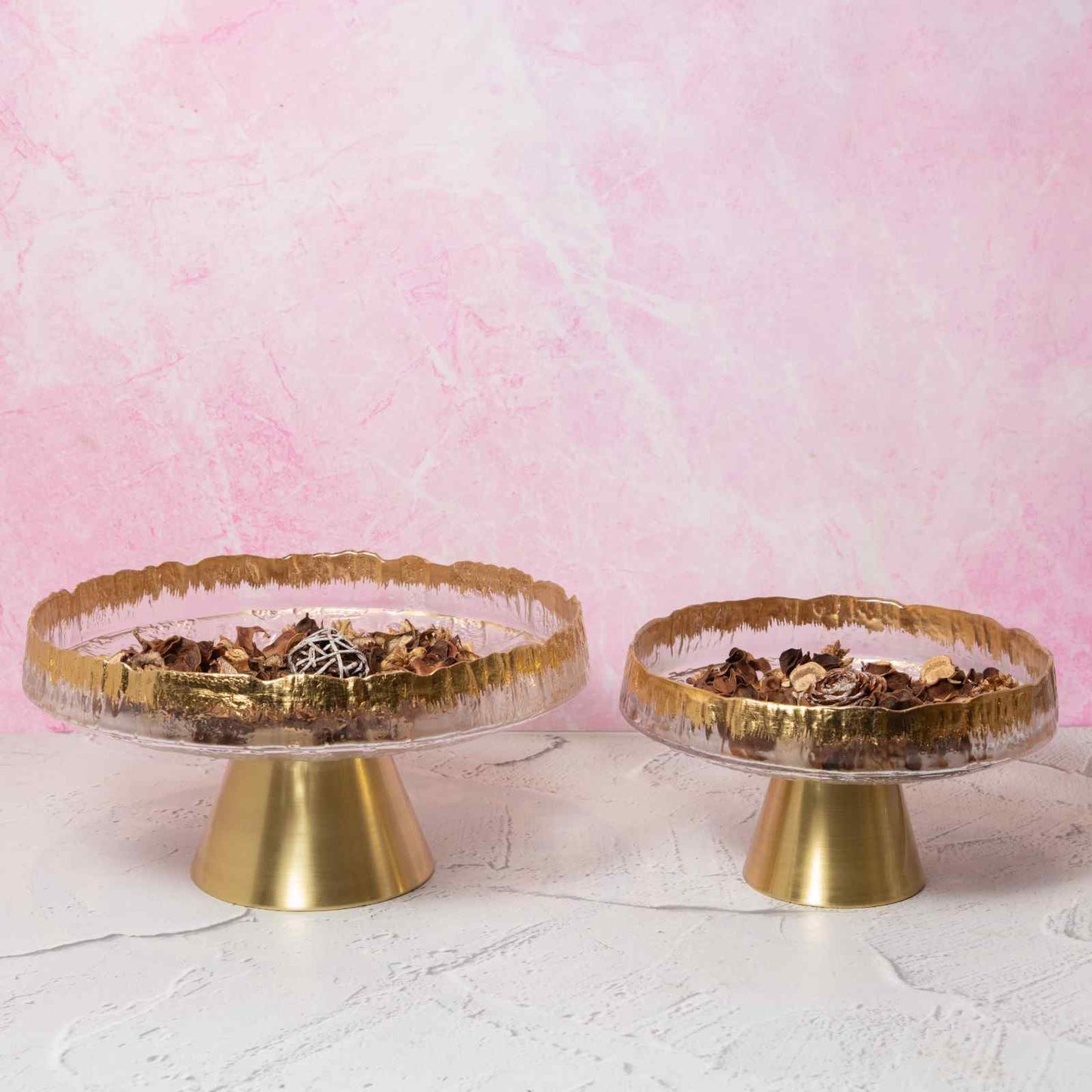 Gold Foil Tall Fruit Bowl - Medium