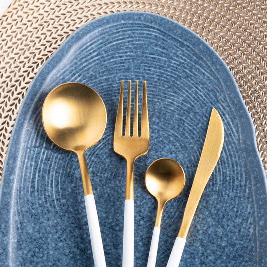 White Gold Cutlery Set of 4