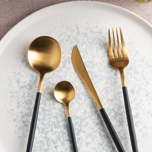 Manhattan Mood - Golden Black Cutlery Set of 4