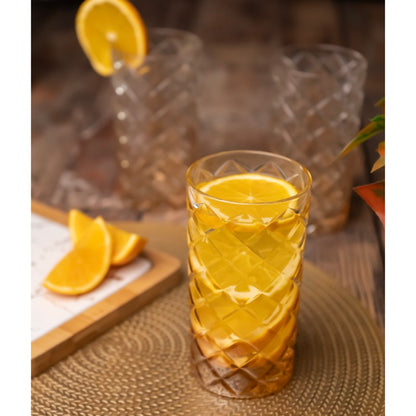 Ethereal Amber Tall Crystal Tumbler - Set of 6