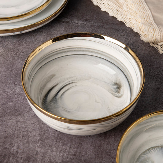 Pacific Grey Marble Collection - Serving Bowl - 7 inch