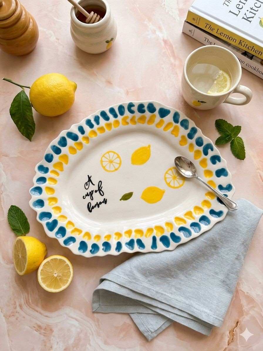 Amalfi Lemon Serving Platter - 14 inch