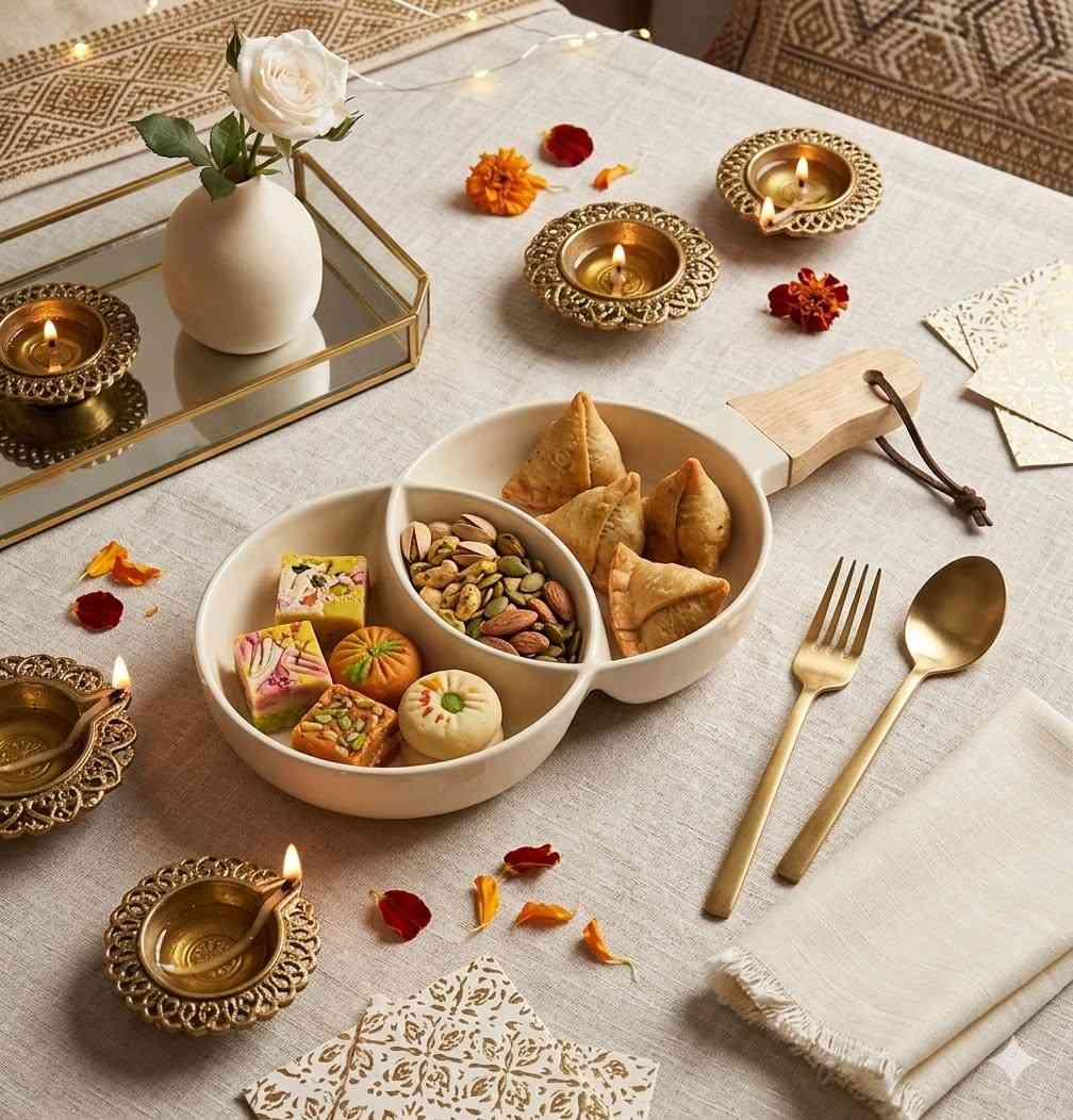 Three Section Platter  - White