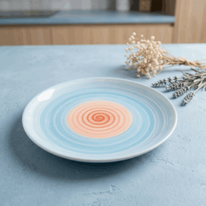 Rainbow Collection - Pink+Blue - Round Side Plate - 7 inch