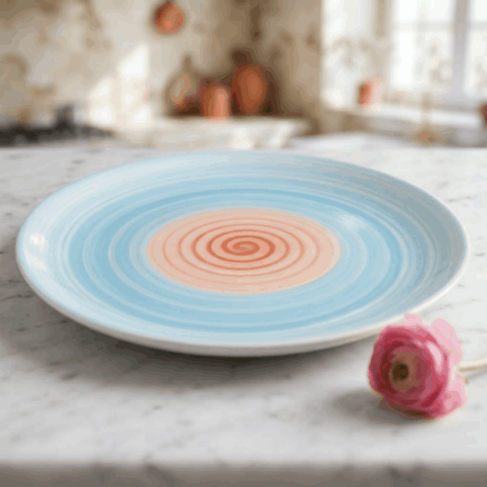 Rainbow Collection - Pink+Blue - Round Side Plate - 7 inch
