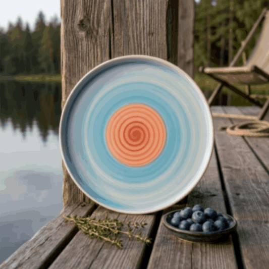 prdct_Rainbow Collection - Pink+Blue - Corner Dinner Plate - 10 inch