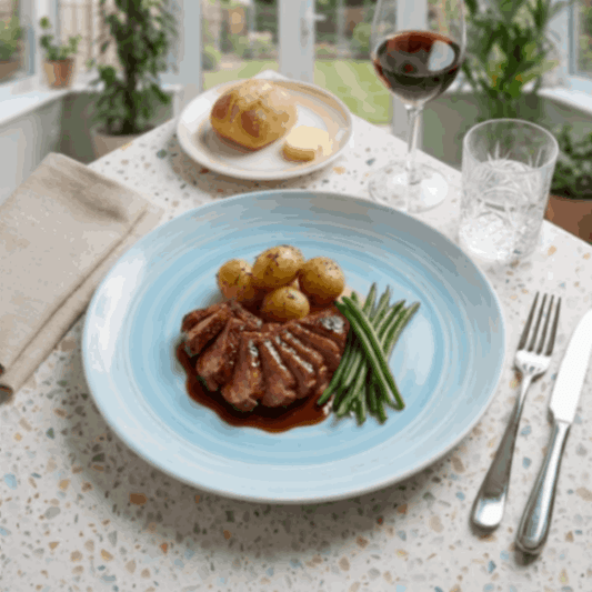 prdct_Rainbow Collection - Pink+Blue - Round Dinner Plate - 10 inch