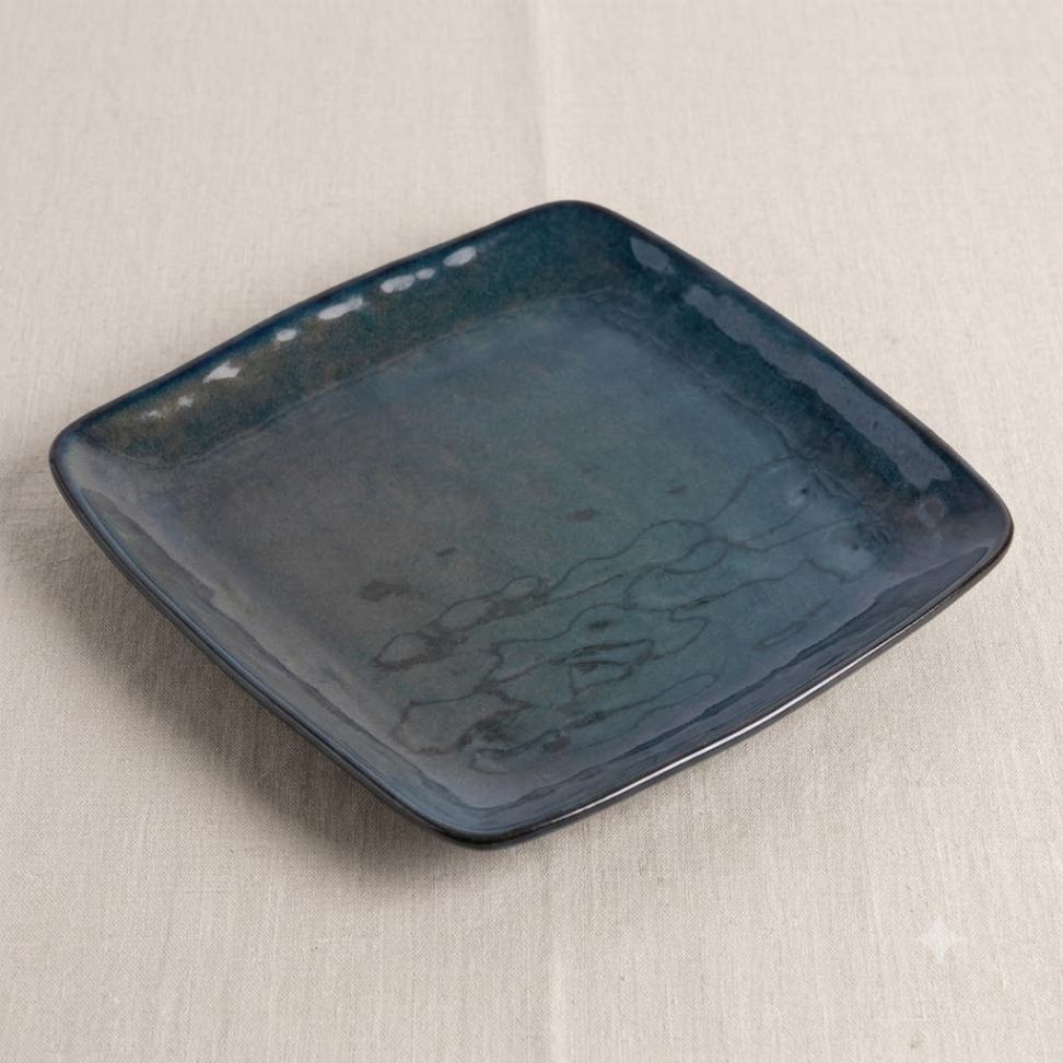 Copper Blue - Square Main Plate - 10 inch