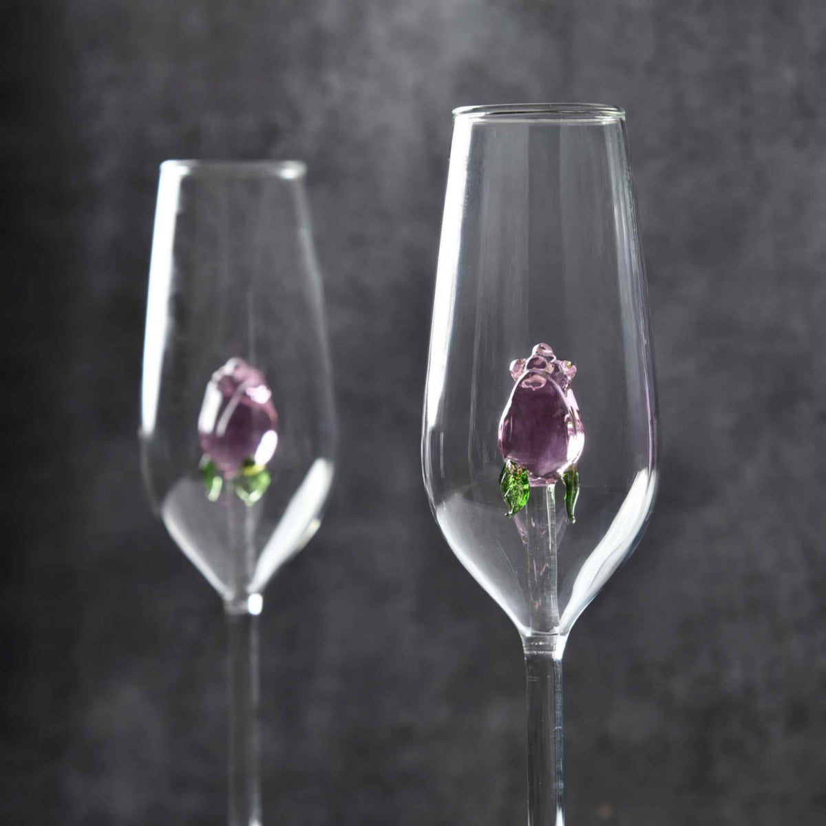 RoseBud Champagne Flute Set of 2