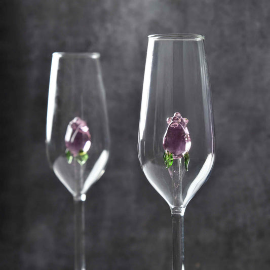 RoseBud Champagne Flute Set of 2