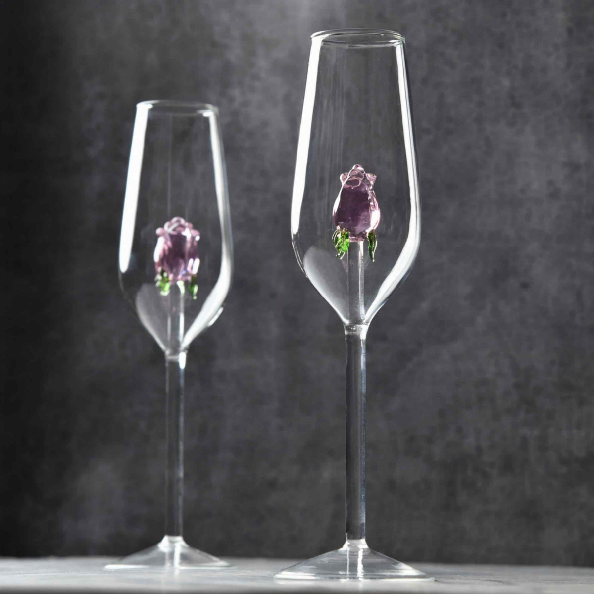 RoseBud Champagne Flute Set of 2