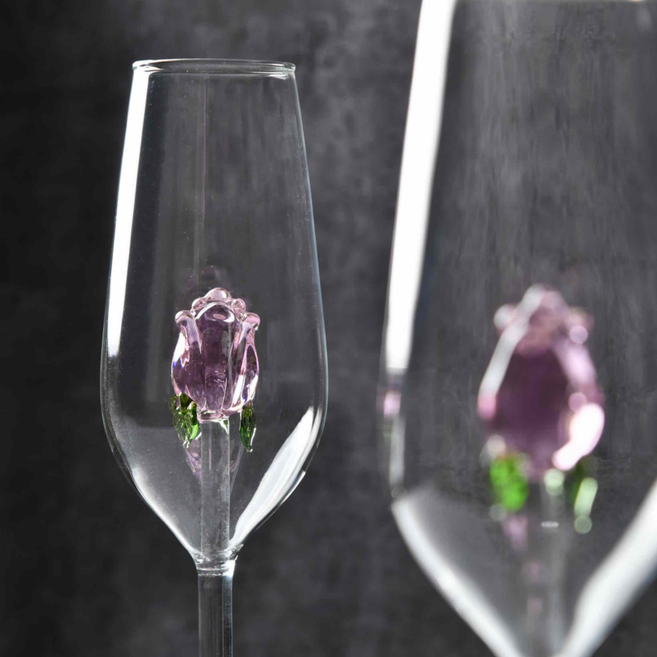 RoseBud Champagne Flute Set of 2