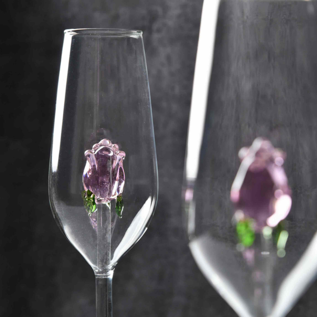 RoseBud Champagne Flute Set of 2
