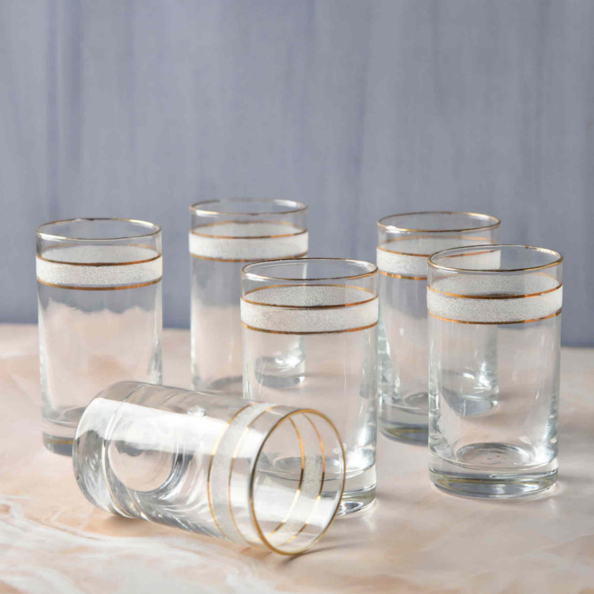 Gilded Ring Glass Set of 6 - 250ml