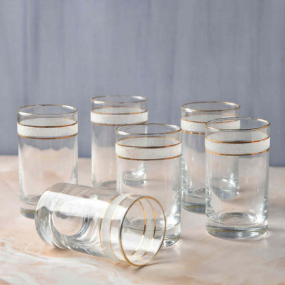 Gilded Ring Glass Set of 6 - 250ml
