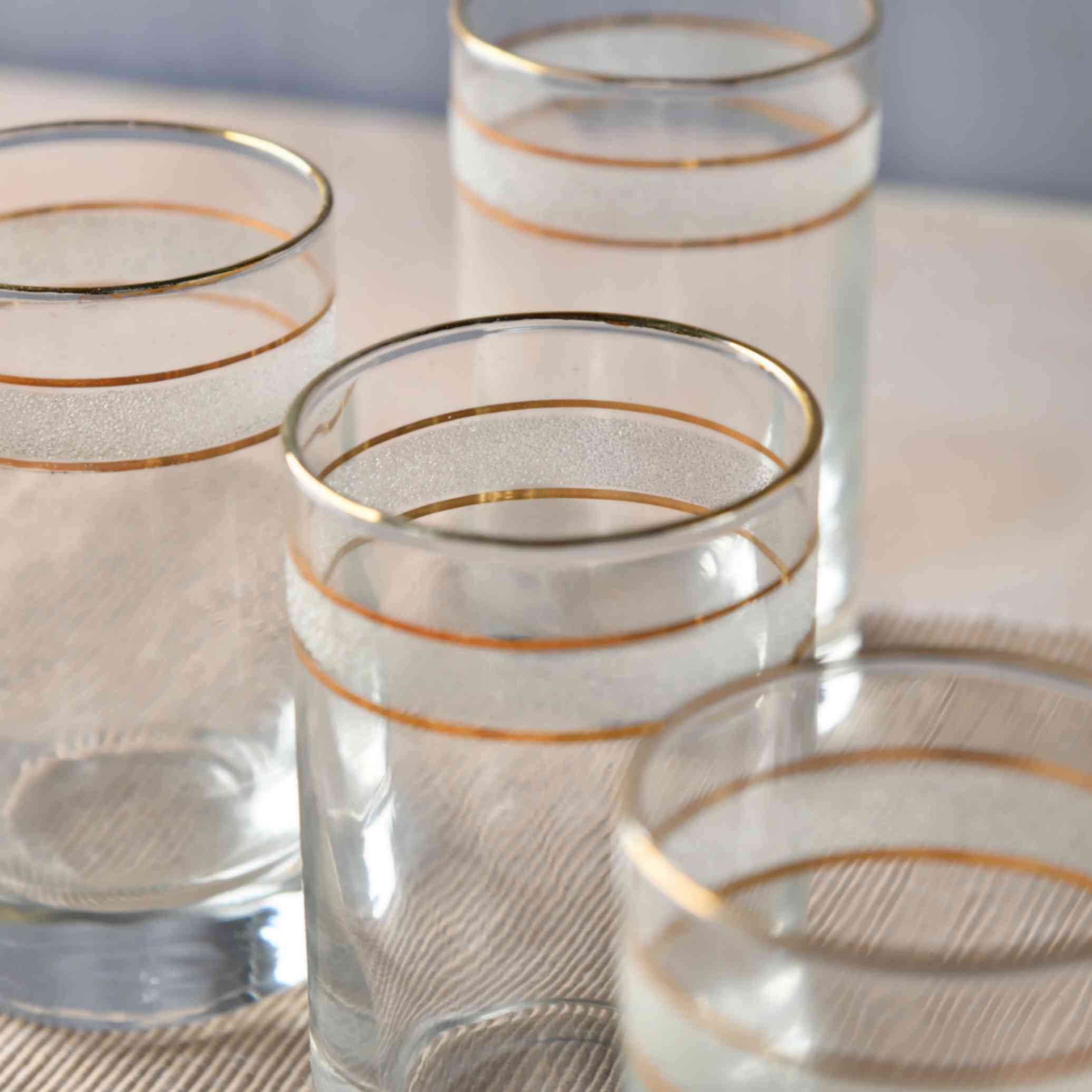 Gilded Ring Glass Set of 6 - 250ml