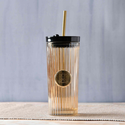 prdct_Ribbed Glass Straw Cup - 470ml