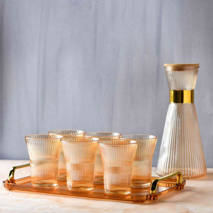 Amber Jug and Glass Set