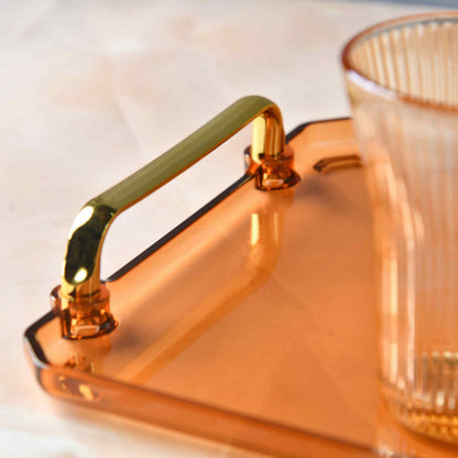 Amber Jug and Glass Set