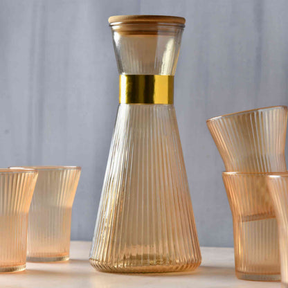 Amber Jug and Glass Set