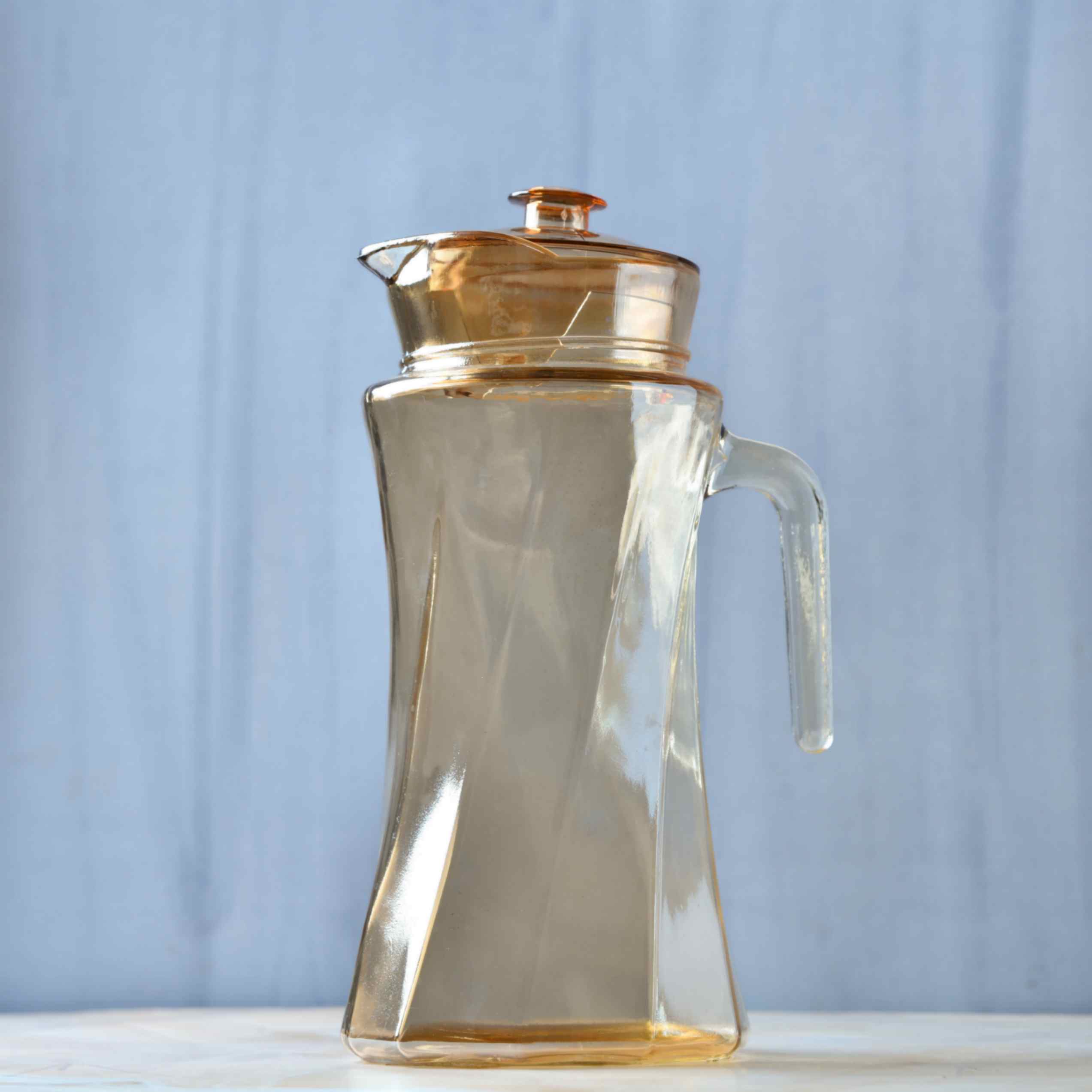 Golden Grid Water Jug & Glass Set of 8