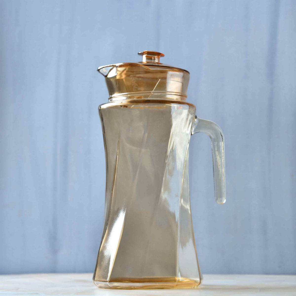 Golden Grid Water Jug & Glass Set of 8
