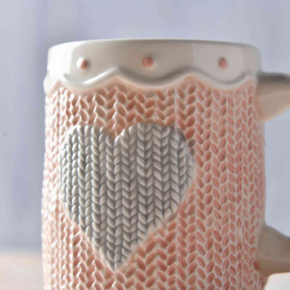 Heirloom Romance Ceramic Mug – Grey Heart (400ml)