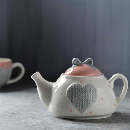 Heirloom Romance Teapot Set – Heart & Bow (450ml)