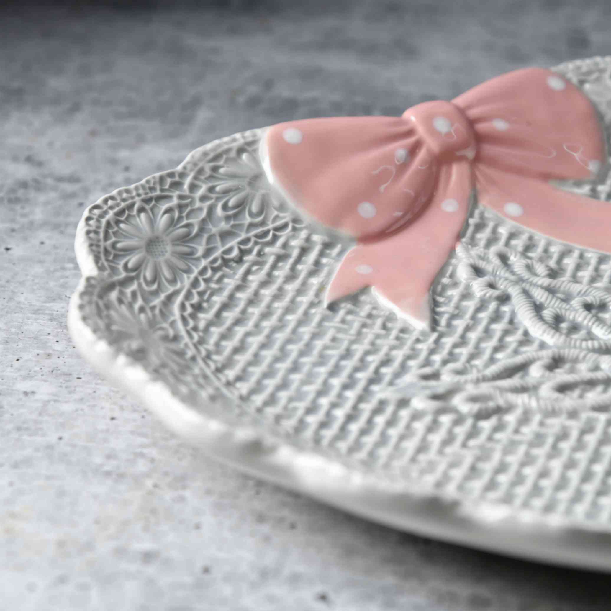 Heirloom Romance Heart Platter - Grey - 9.5-Inch