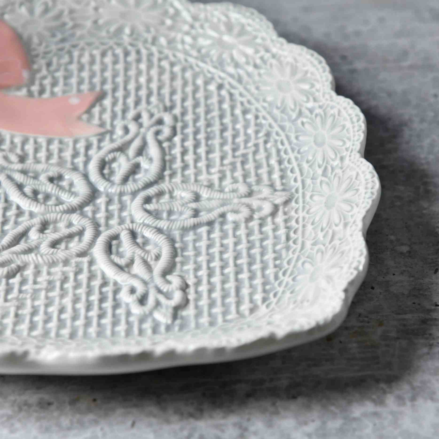 Heirloom Romance Heart Platter - Grey - 9.5-Inch