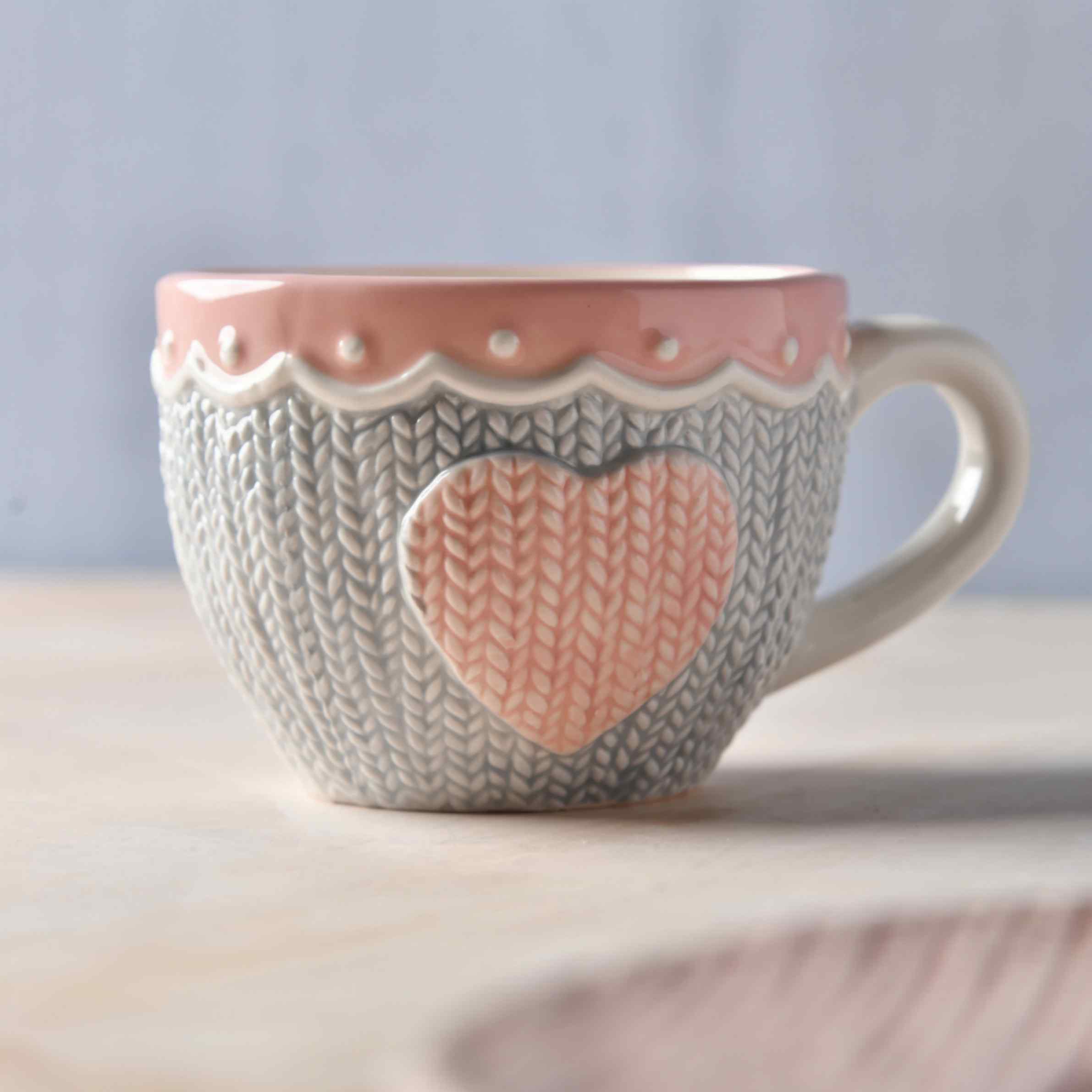Heirloom Romance Teacup & Saucer Set - Soft Grey -250 ml