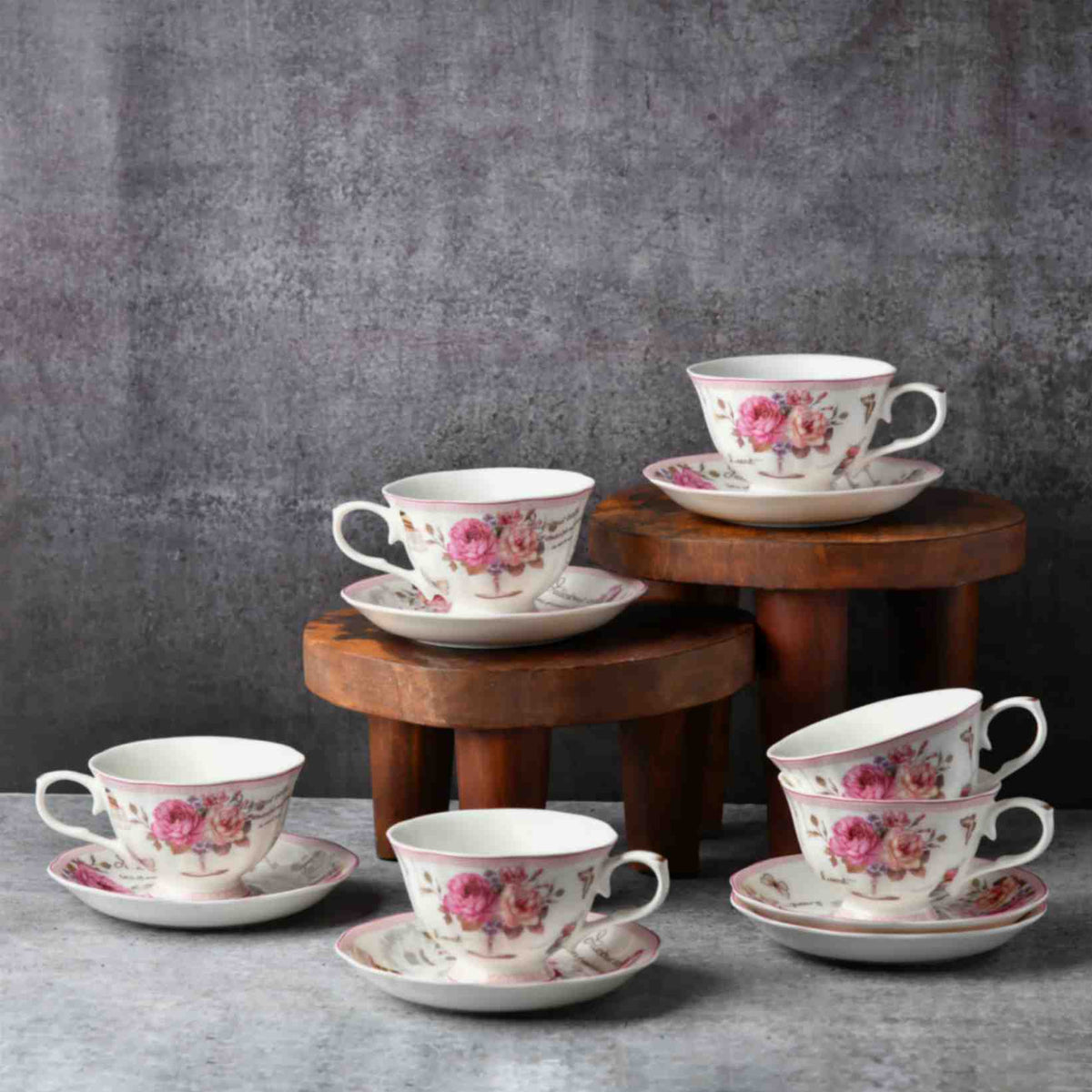Vintage Bloom Boxed Tea Set - 6 pcs set