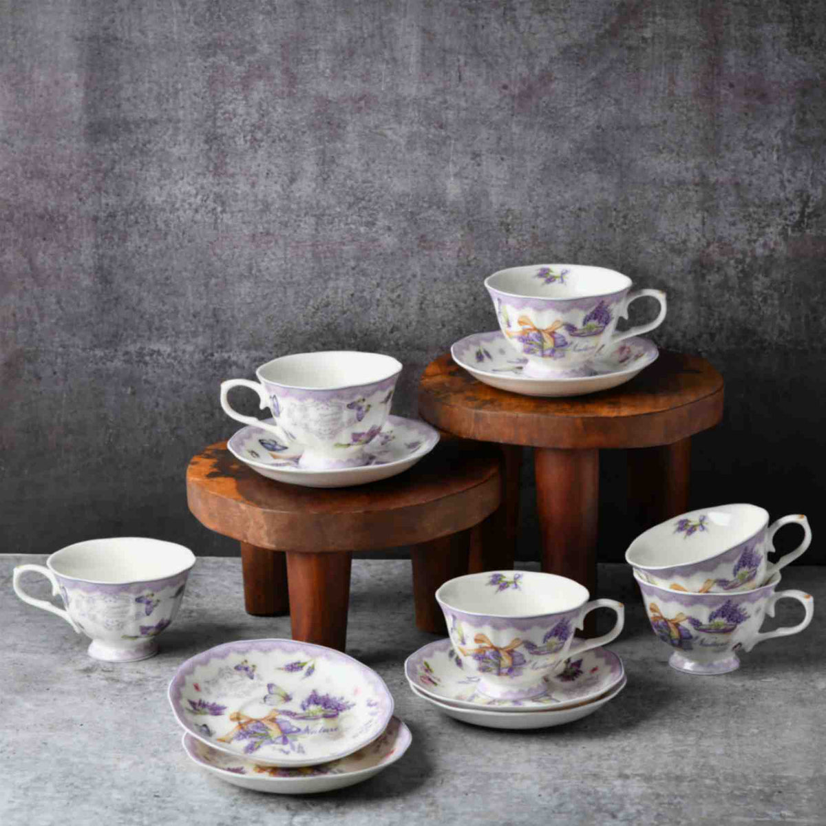 Vintage Bloom Boxed Tea Set - 6 pcs set