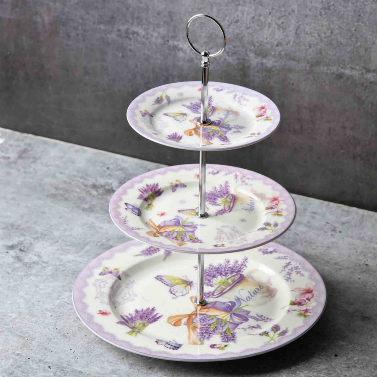 Vintage Floral 3 tier dessert stand