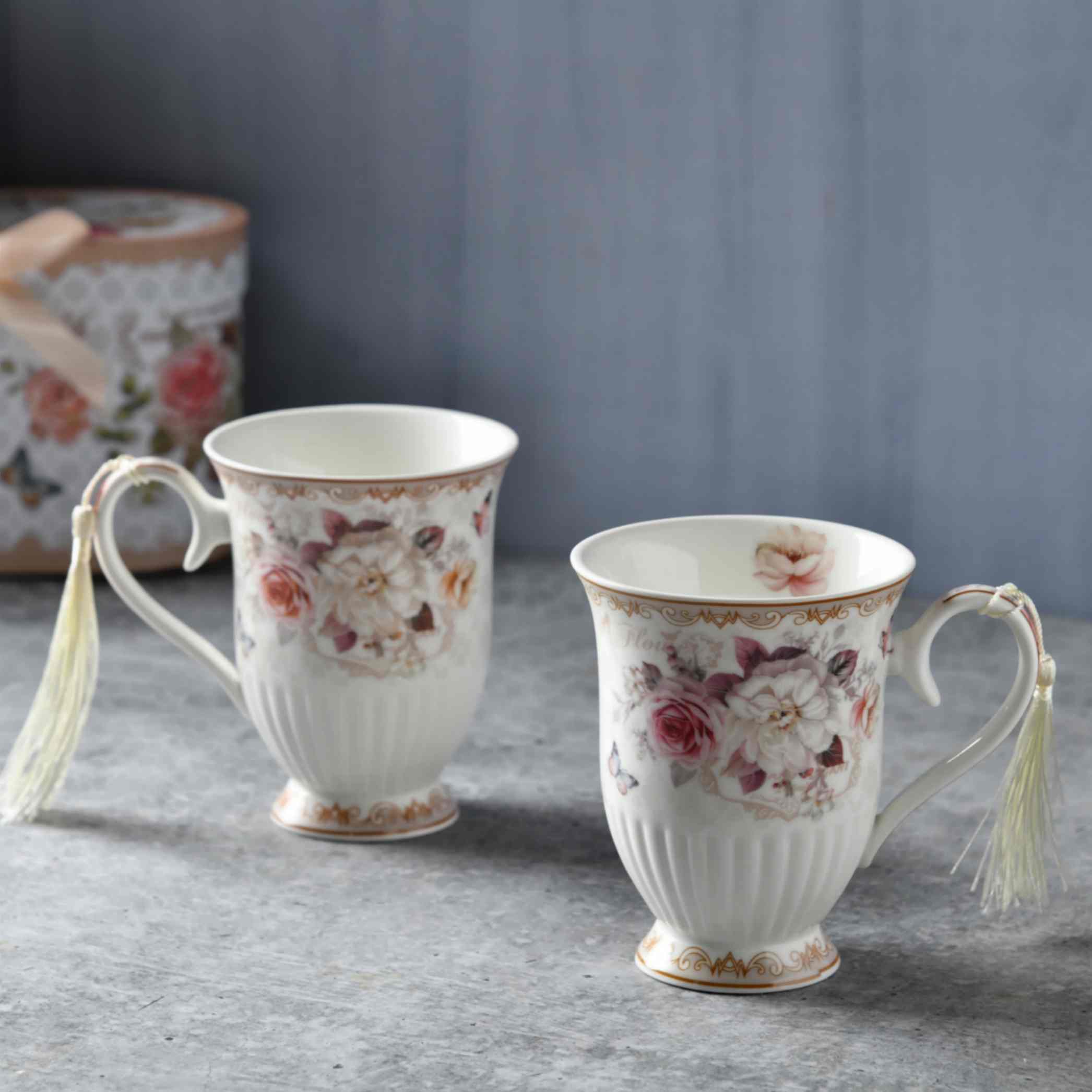 Vintage Romance Mug Set of 2 - 300ml