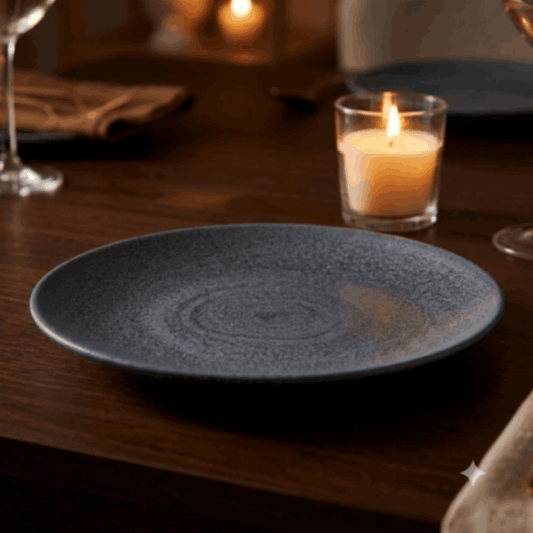 Charcoal grey - Round Main Plate - 9 inch