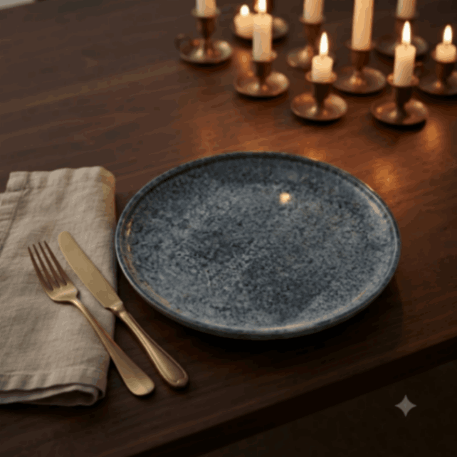 Ash Blue - Round Side Plate - 8.5 inch