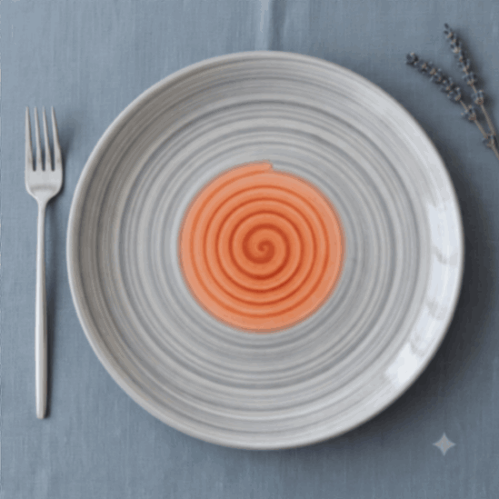 Rainbow Collection - Grey+Pink - Round Dinner Plate - 10 in