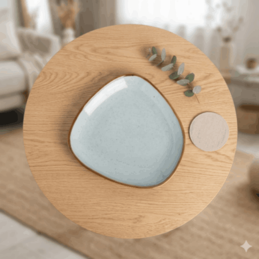 prdct_Vintage Blue - Unique Square Snack Plate - 9 inch