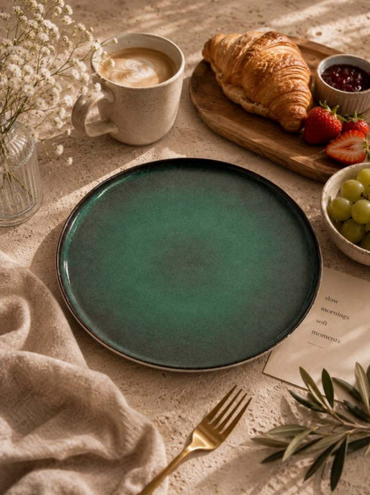 Sapphire Collection - Green - Corner Plate - 8.5 inch
