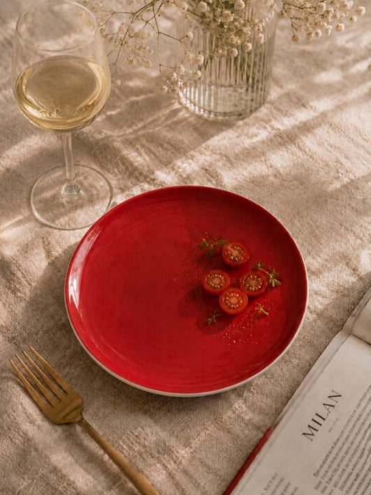 Sapphire Collection - Red - Flat Side Plate - 8.5 inch