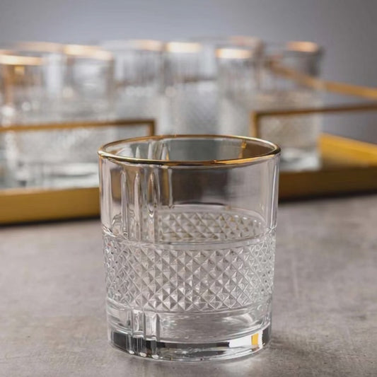 Regal Crest Tumbler With Gold Rim Set of 6